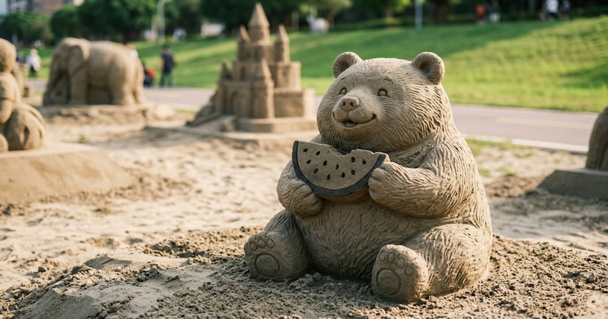 沙雕師精雕細琢的可愛動物沙雕作品