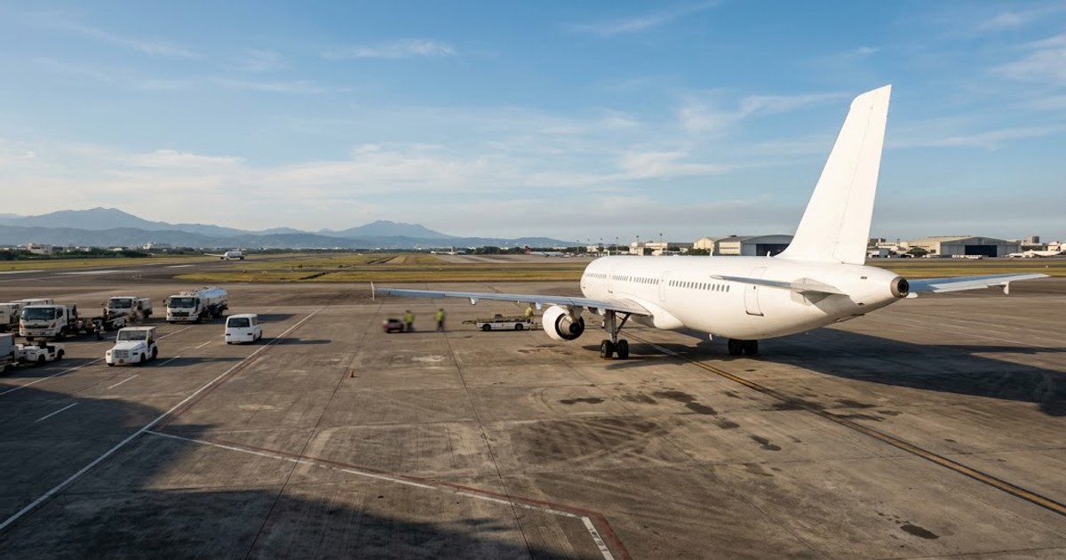 高雄小港機場停機坪遠景