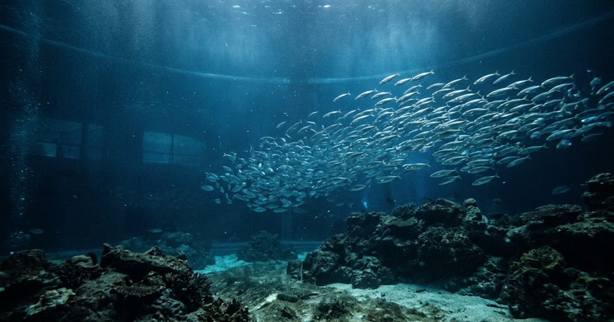海生館大型水缸魚群