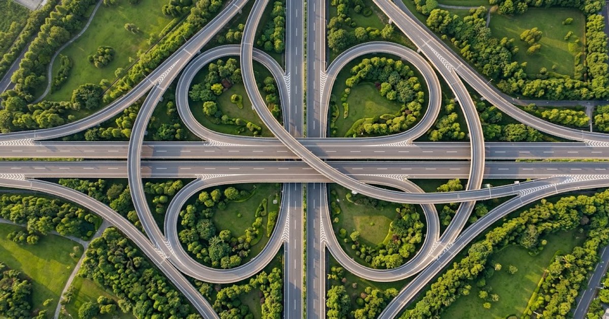 台中環線沿線的高架路段與交流道匝道
