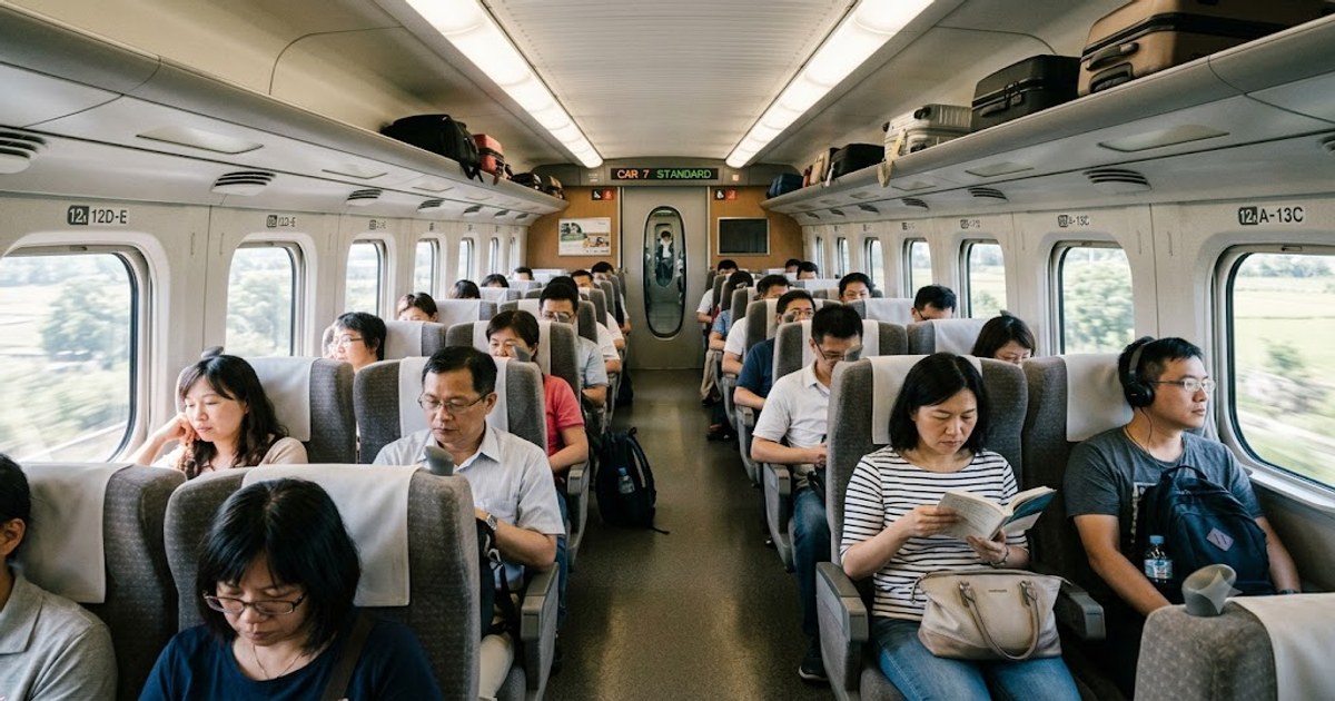 高鐵車站的購票機台與旅客