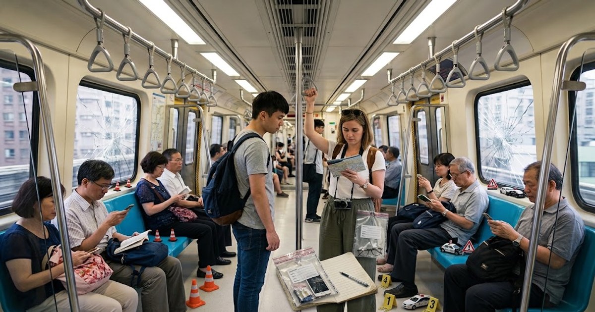 台灣租車旅客整理事故資料與保險文件的情境