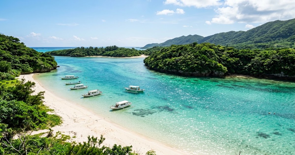 石垣島川平灣碧綠海灣景致