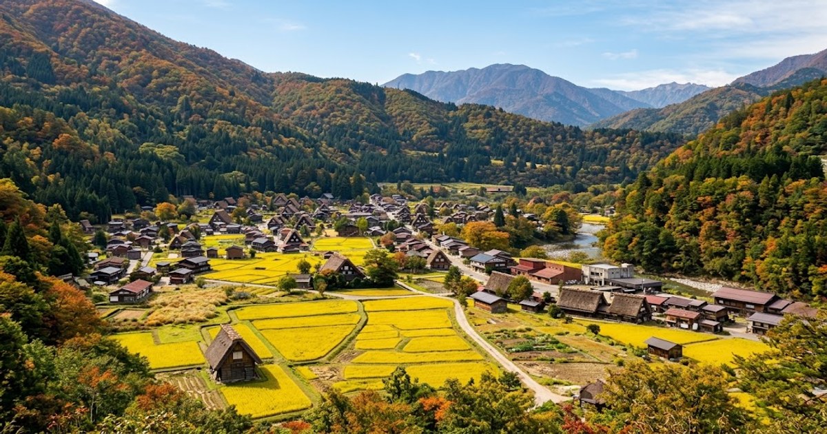 白川鄉合掌村秋季景觀